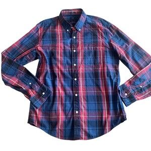 J.Crew Men’s Slim Fit Plaid Button Down Shirt XL Red Blue Long Sleeve